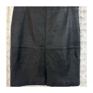 Massini Black Leather Pencil Skirt size 12
